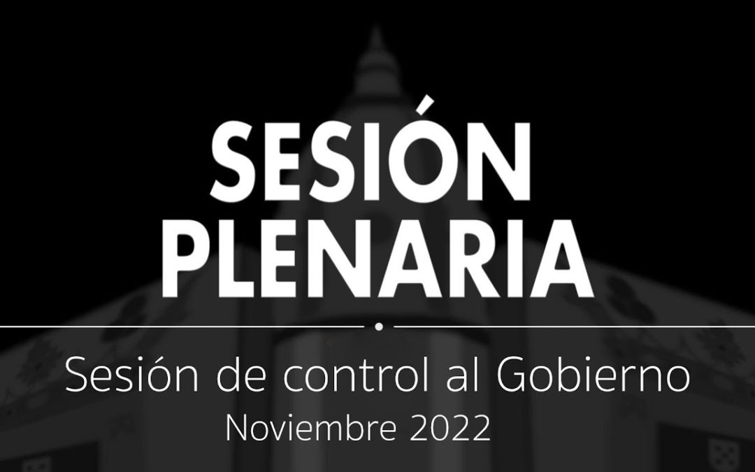 Sesión Plenaria | Sesión de control al Gobierno de noviembre de 2022